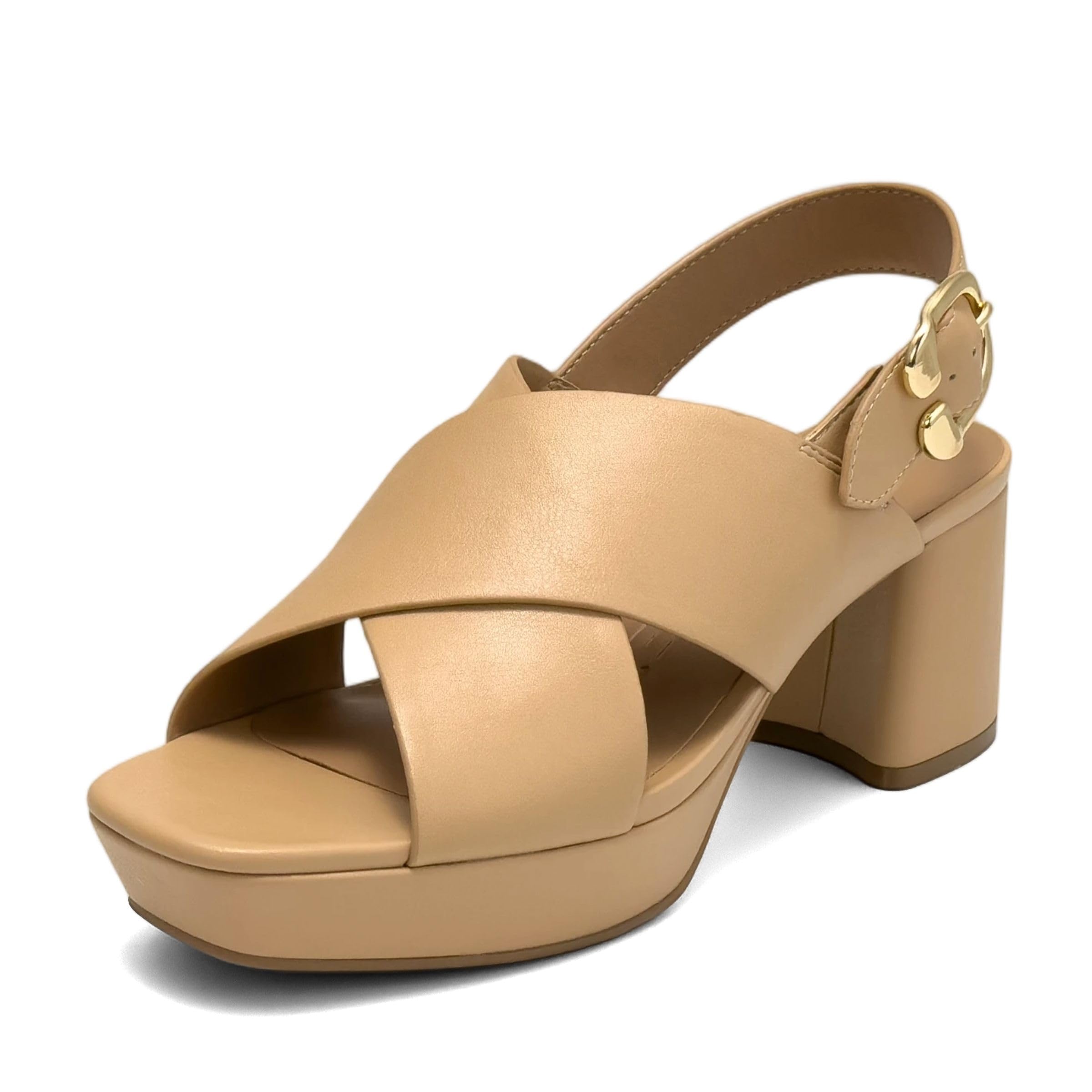 Aerosoles Women’s PURA Platform Sandal, Beige Bisque Faux Leather, 10W