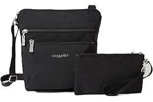 Baggallini Pocket Crossbody Bags for Women 8x8 Small Lightweight Durable Water-resistant Travel Purse W/Rfid