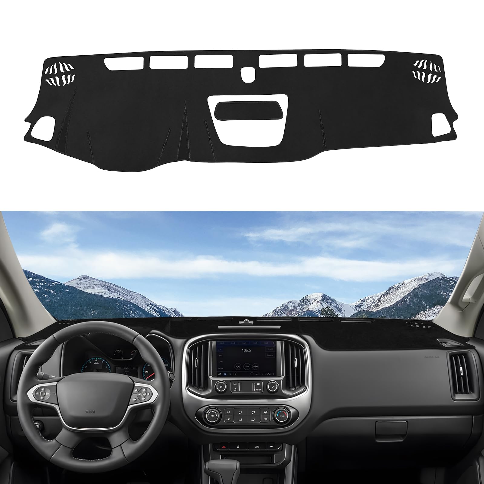 Photo 1 of Rilsen Dashboard Cover Mat Custom Fit for Chevrolet/Chevy Colorado 2015-2020 2021 2022 Dash Cover Nonslip Dash Mat Protector Sunshade No Glare Black