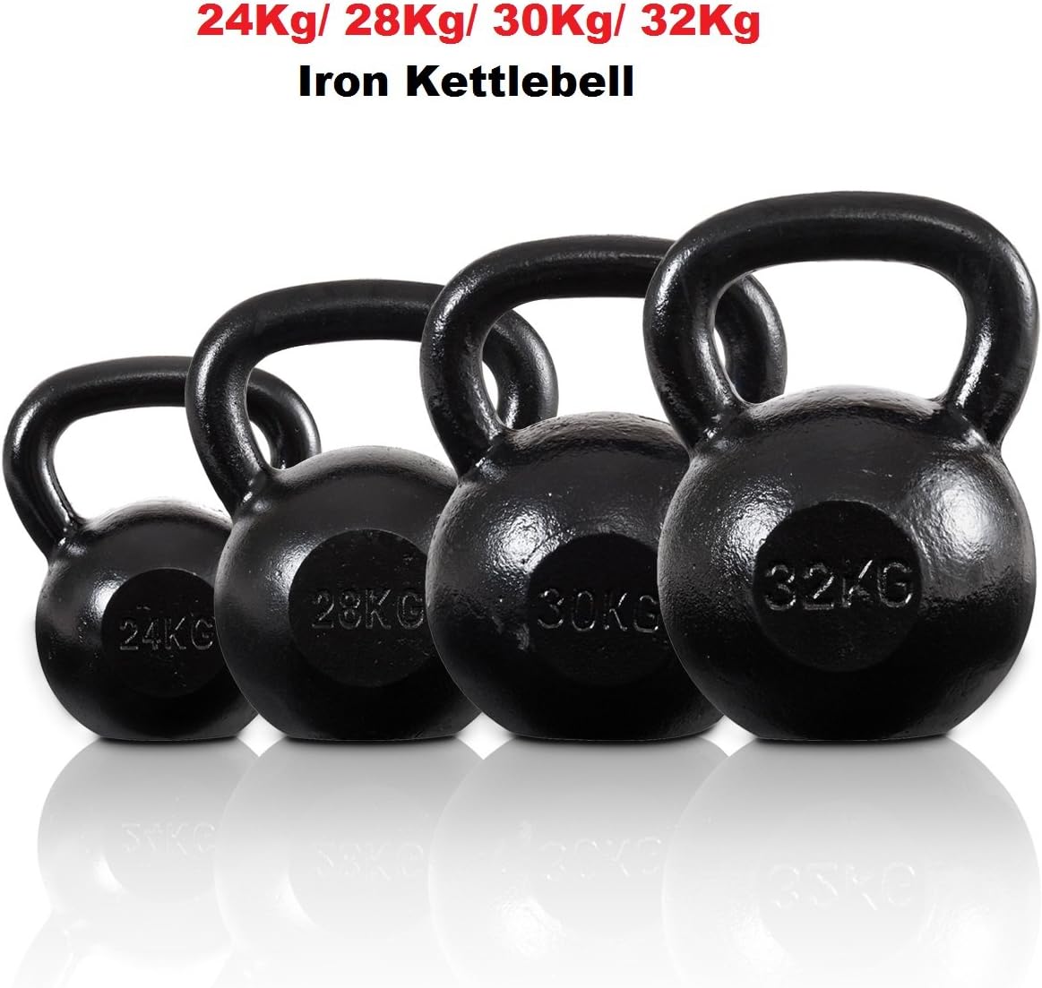 Holomall Costway Cast Iron Kettlebell Strength Exercise Training Kettlebells Home Gym Fitness Indoor (24Kg, 28Kg, 30Kg,32Kg) (24)
