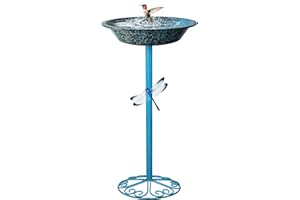 SAC SMARTEN ARTS Freestanding Bird Bath for Outside Metal Birdbaths Birdfeeder Bowl with Metal Stake Spa Bird Feeder Standing