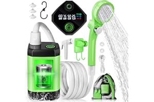 AUTOPkio Portable Camping Shower - Rechargeable Outdoor Camp Shower with Pressurizer & 4500mAh Battery Pump IPX7 Waterproof f