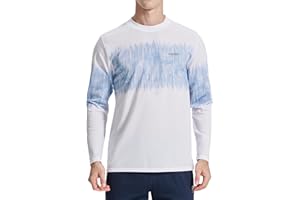 PAUSEL Men's Sun Protection Long Sleeve Swim Shirts Quick Dry Rash Guard Lightweight UPF 50+ Fishing Hiking Beach UV Shirt