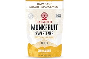 Lakanto Golden Monk Fruit Sweetener With Allulose, Raw Cane Sugar Substitute From Monk Fruit Extract, Raw Sugar Replacement for Baking, Coffee & Tea, Gluten Free, Low Carb, Non GMO, Keto, 3 LB Bag