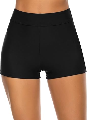 high waisted swim shorts amazon