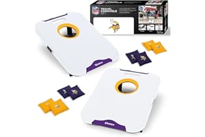 Wild Sports NFL Pro Football All-Weather Cornhole Set - Travel Bean Bag Toss Set Includes 8 Bean Bags