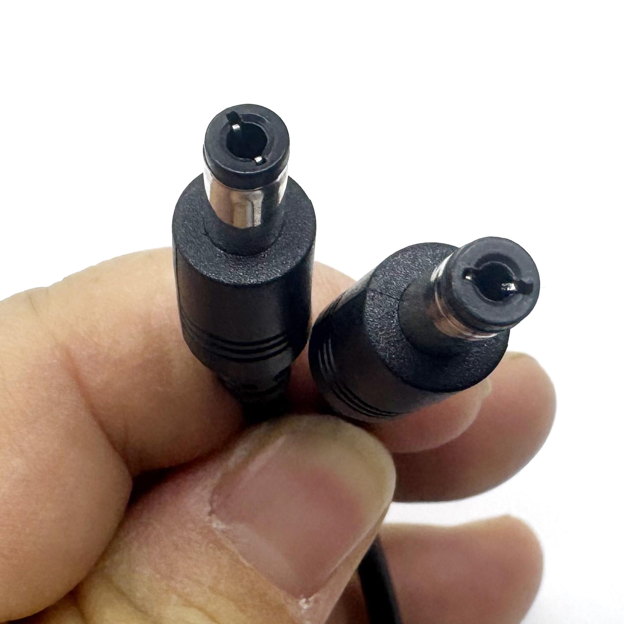 UpperFu 2pcs DC Power Plug 5.5mm x 2.5mm Male Plug to 5.5mm x 2.1mm Male Adapter Connector Cable Cord 60cm 18AWG for LED Strip, Surveillance Camera,CCTV Security Camera,LED Display,IP DVR,Router