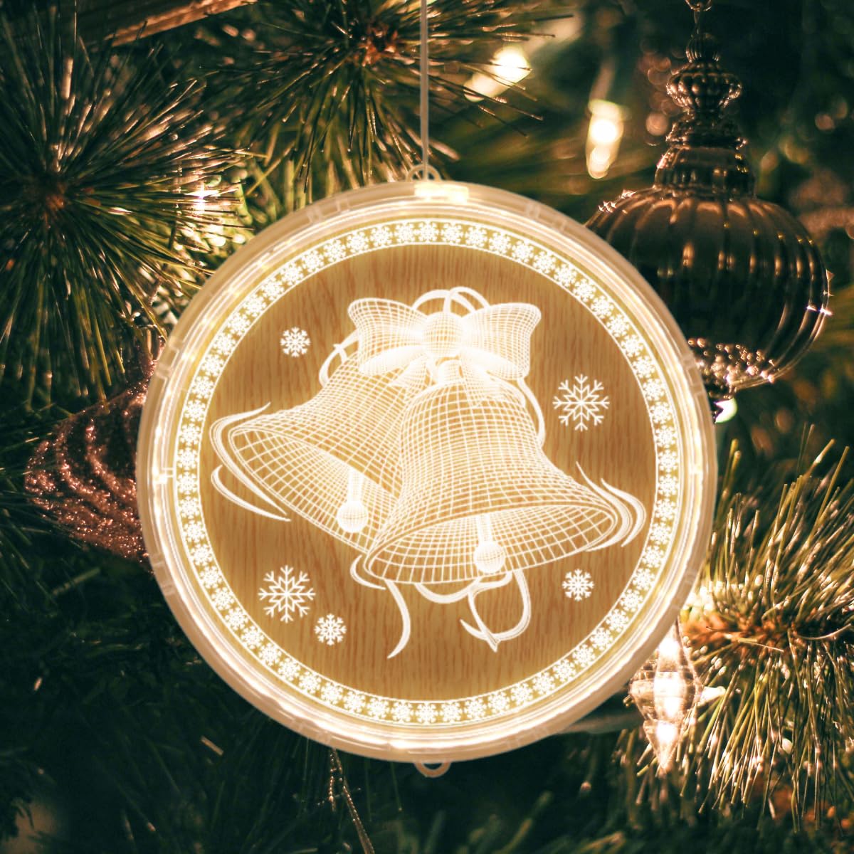 TOPBATHY Christmas Window Lights Decorations, Window Christmas Lights Battery Operated Glass Hanging with Suction Cup Hook for s Wall Indoor Outdoor Holiday Decor