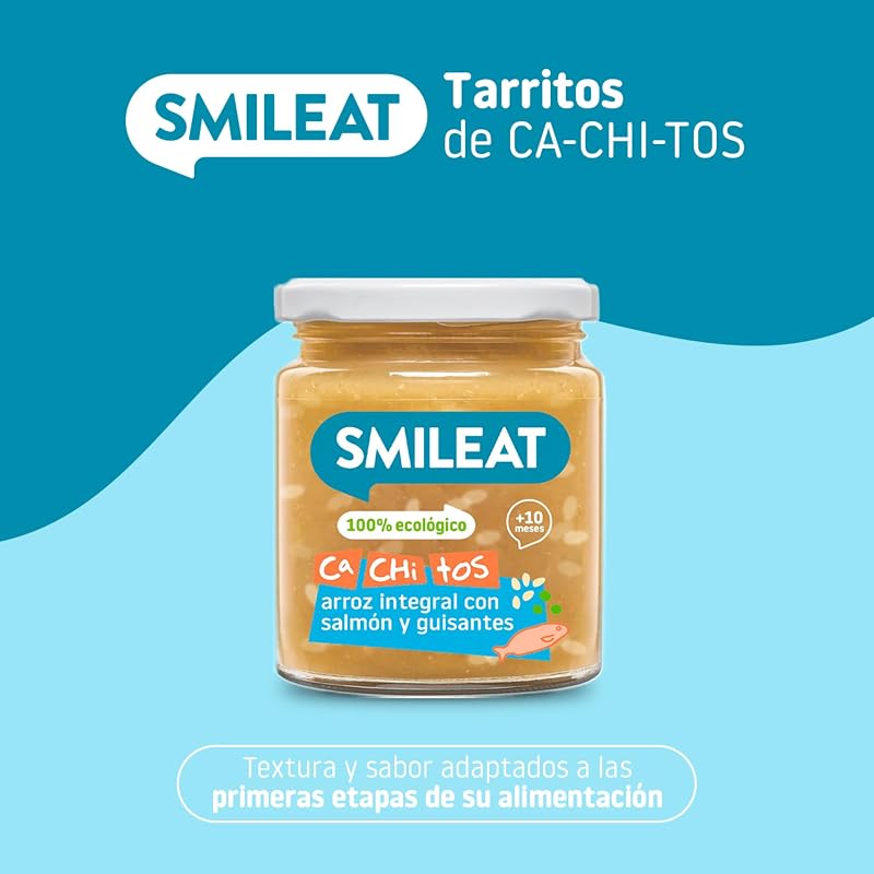 Cachitos de Arroz Integral, Salmón y Guisantes, Pack 12 x 220 g