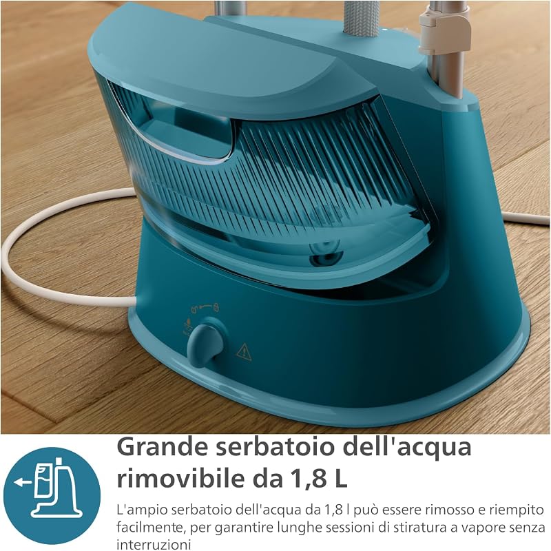 1000 Ferro da Stiro Verticale a Vapore con Asse, 1800W, 1.8L