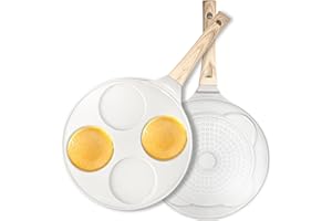 KRETAELY pancake pan Suitable for All Cooktops 4 Cups Pancake Maker Nonstick Pancake Griddle With PFOA Free Coating 10.5 Inch