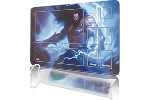cyaboyibo MTG Playmat with Zones, MTG Playmat 24" x 14" TCG Card Playmats Stitched Edges Playmat for MTG with Storage Bag Smooth Surface Battle Game Playmat(Sea King MTG Playmat)