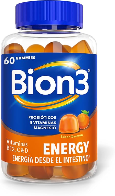 Gummies Energy para la Reducción de la Fatiga¹ con Vitamina C y Magnesio, Vitaminas B12, B1, B2, B3, B6, B7, D y Probióticos, 60 gummies