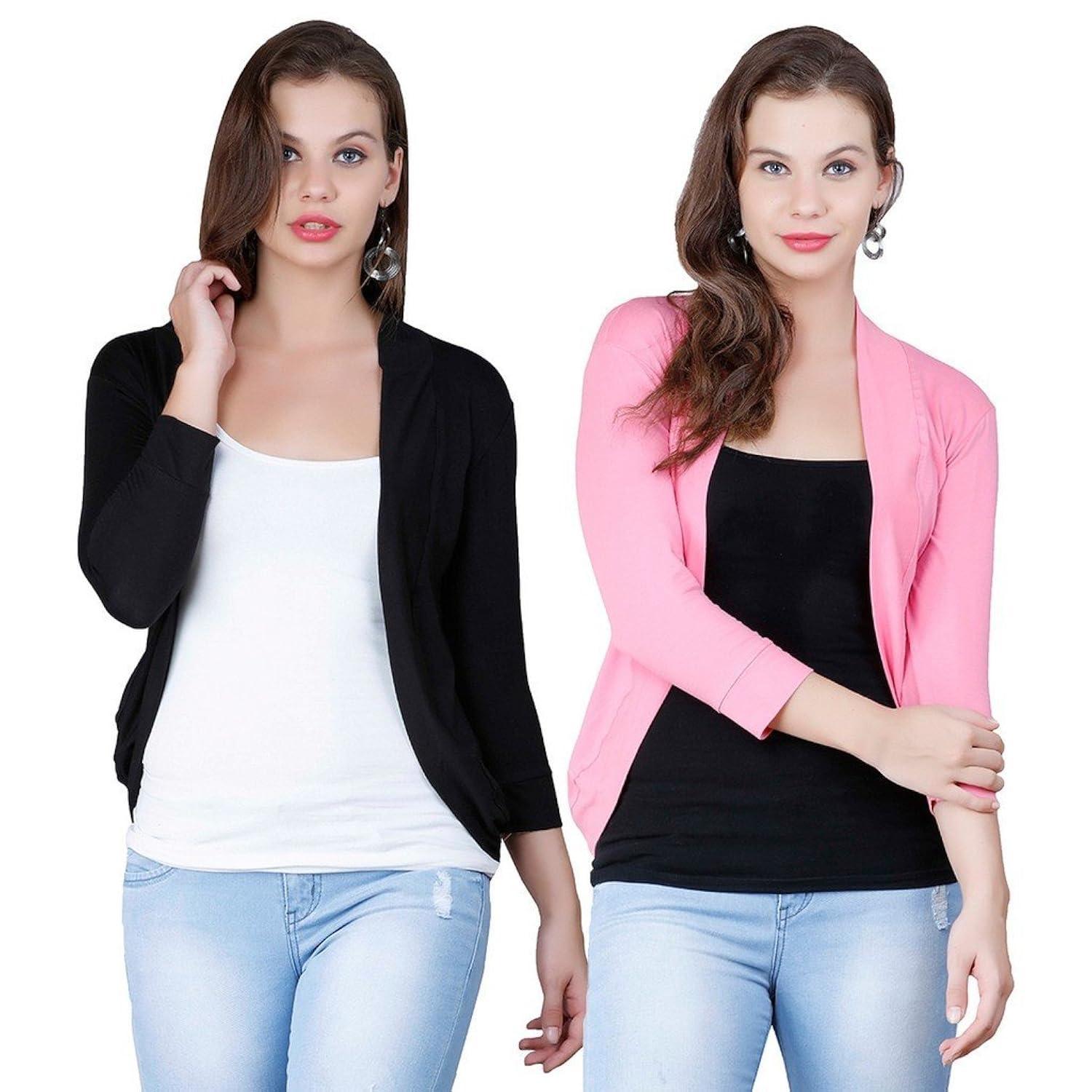 zalula young girl's lycra multicolor shrug pack of 2