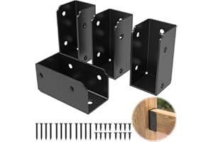 IRENPORU 4PCS 2”x 4” Stainless Steel Deck Railing Brackets Connectors, 2x4 Brackets for Stair Fence Railings Handrail