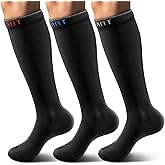 BULLIANT Compression Socks 3Pairs-15-20mmHg Circulation Support Men Women Hiking Sports Recovery-Upgraded Wicking Tech