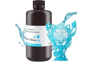 DEEPLEE ELEGOO 3D Printer Resin 405nm LCD Fast UV Curing Standard Resin Photopolymer Resin High Precision Non Toxic Low Odor for DLP/LCD 3D Printing Clear Blue 1000G