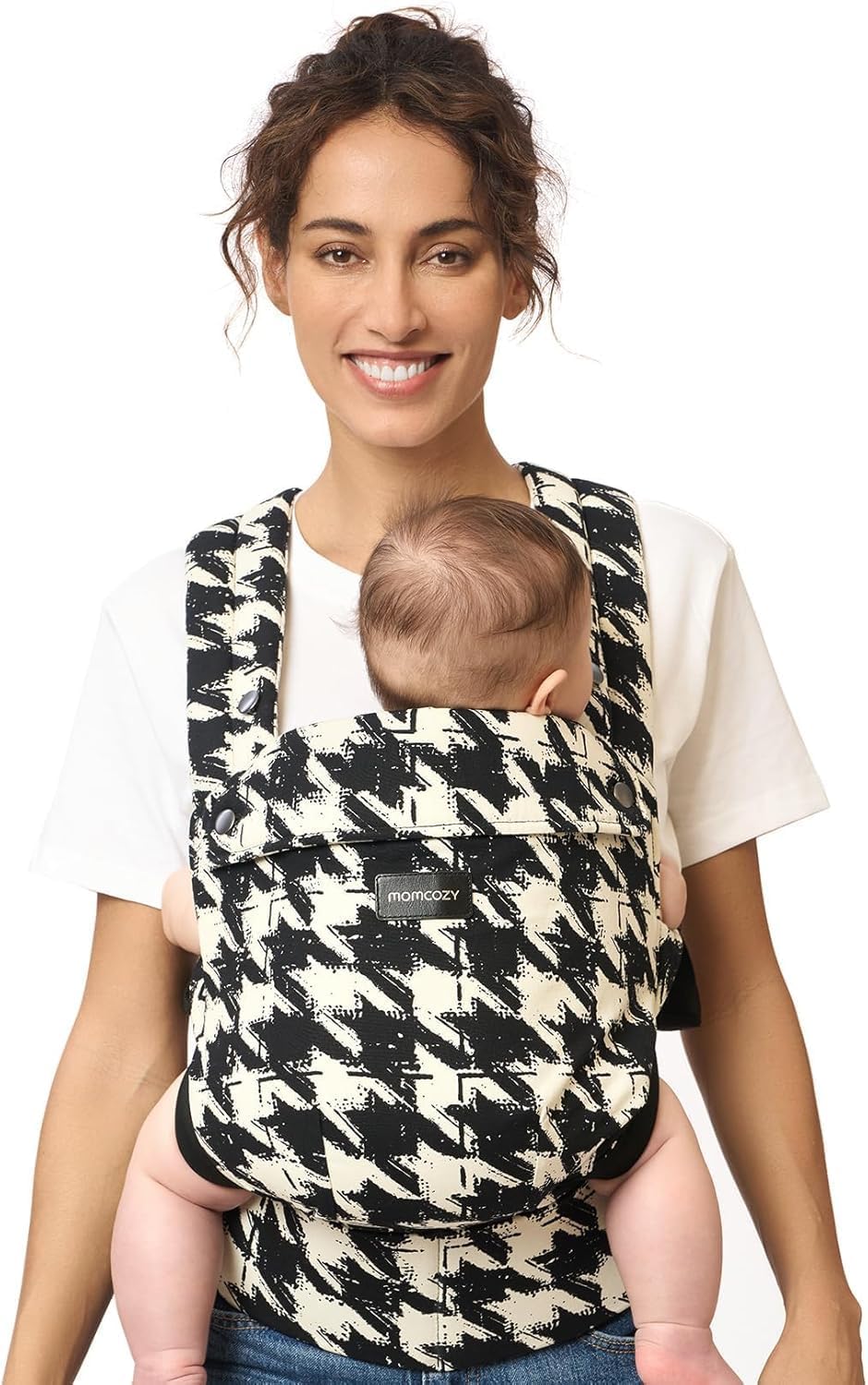 Momcozy Baby Carrier 3-24M Cotton Houndstooth Ergonomic 64-127cm Waist