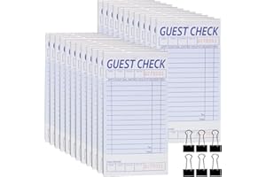suituts 24 Pack Guest Checks Book/Server Note Pads, Waitress Notepad, Order Book for Restaurants, 1 Part Booked with 15 Lines