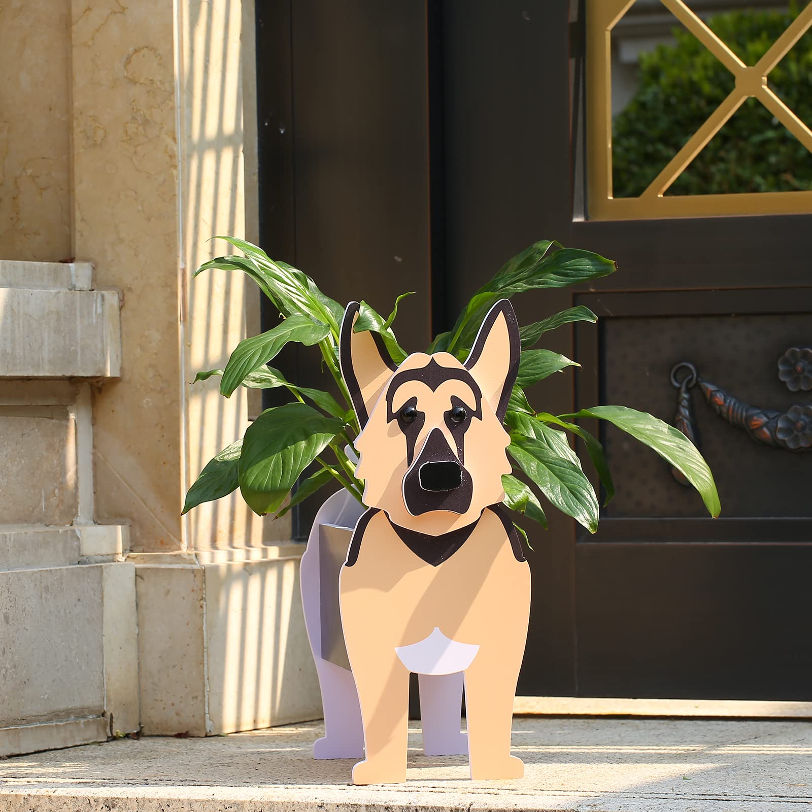 Gochoi Small German Shepherd Gifts Dog Planter,PVC Animal Plant Pots Outdoor Indoor Garden Planters for Succulent,Cute Rectangular Plant Flower Pots Decor S German Shepherd