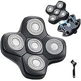 HONTEC New Upgrade 5 Head Shaver Replacement Heads for Skull Shaver, Pitbull, Palm and Butterfly Kiss Shavers