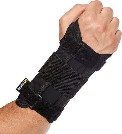 BraceUP Wrist Support Brace with Aluminum Splint Left Right Hand S M