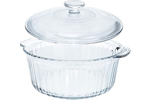 Glass Casserole Baking Dish, 2.5 Qt Casseroles with Lids, Clear Lead-Free Glass Baking Dish Casserole Cookware, Oven and Micr