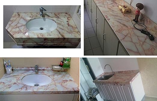 Amazon Com Bestevers Light Yellow Marble Self Adhesive Gloss