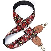 Purse Strap Replacement Crossbody Adjustable Bag Strap Retro Jacquard Embroidery Wide Shoulder Strap for Women Handbags