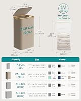 SONGMICS 90L Laundry Basket with Lid Camel Brown LCB509N01V1 view 6