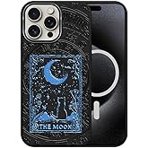 DAIZAG Case for iPhone 15 Pro Max, [Durable Shockproof Protective Magnetic Cover] [Compatible with MagSafe],Tarot Card Moon Cat Blue