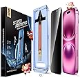 MAGIC JOHN 2 Pack for iPhone 16 Plus 6.7 inch Privacy Tempered Glass Screen Protector, Auto Dust-Elimination, Bubble Free, Easy Installation