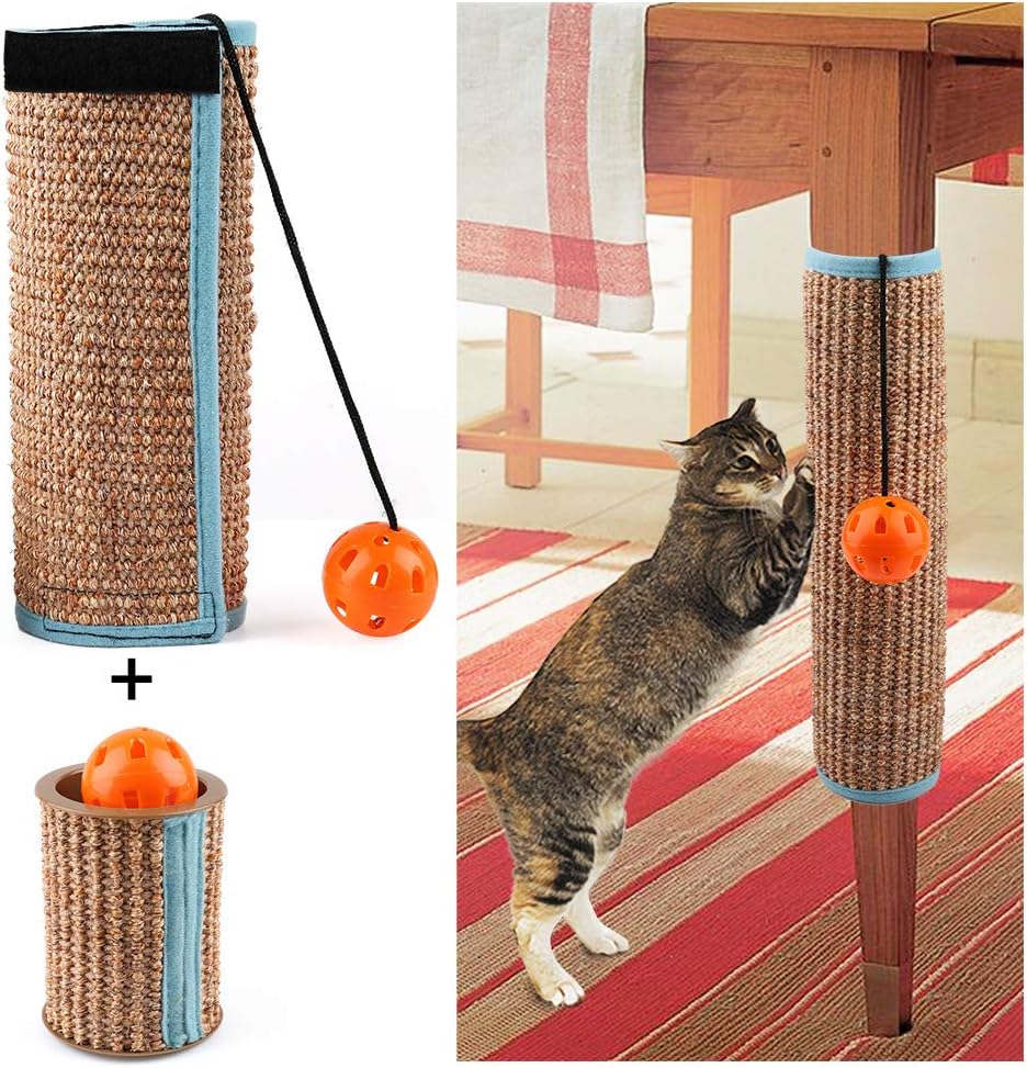 Natural Sisal Cat Scratching Post, Set of 2 ( Sisal Scratching Post and Cat