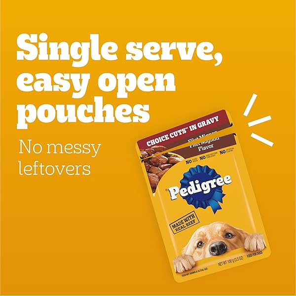PEDIGREE CHOICE CUTS IN GRAVY ADULT SOFT WET DOG FOOD 24-COUNT VARIETY PACK, 3.5 OZ. POUCHES