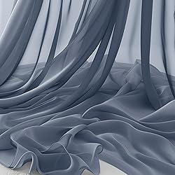 Horbaunal Dusty Blue Chiffon Fabric by The Yard, 1