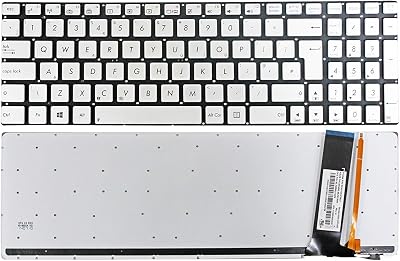 Gintai White Keyboard Keypad Replacement for ASUS G550 G550JK Q550L Q550LF N750