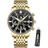 NIBOSI Watches for Men Analog Quartz Chronograph Waterproof Luminous Designer Mens Wrist Watches Business Work Sport Casual Dress Watch Elegant Gifts for Men
