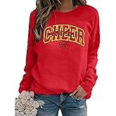Cheer Shirt Football Mom Sweatshirt: Women Cheerleader Shirts Chenille Mama Baseball Football Soccer Game Day Tops