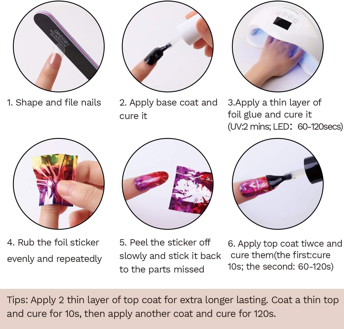 Makartt Nail Art Foil Glue Gel for Foil Stickers Nail Transfer Tips Manicure Art DIY 15ML 2 Bottles UV LED Lamp Required Soak Off: Arts, Crafts & Sewing