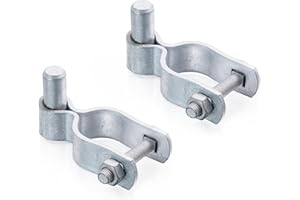 KINNAN 1-3/8" Chain Link Fence Gate Male Hinge, Heavy Duty Galvanized Steel, Gate Hinges with Bolts and Nuts, Durable Fence Hardware for Secure and Long Lasting, Easy Installation(2 Pack)