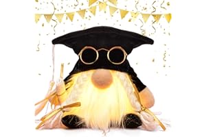 Noideeer 2024 Handmade Lighted Graduation Gnome Plush Decoration: Perfect Graduation Gift for Students or Teachers - Cute Swedish Tomte Table Ornaments Graduation Party Decoration