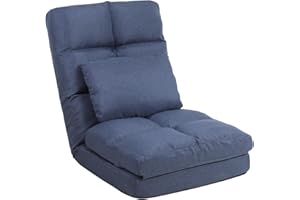 FLOGUOR Chaise Lounge Indoor, 14-Position Floor Chair with Padded Pillow for Adults Kids, Folding Lazy Sofa Chair for Living Room, Bedroom, for Gaming Reading 8823DB