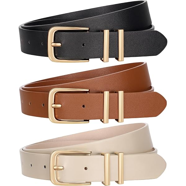 3598 3 Pack Women\'s Leather Belts For Jeans Dress Pants Fashion Ladies s-l400.jpg main image 3