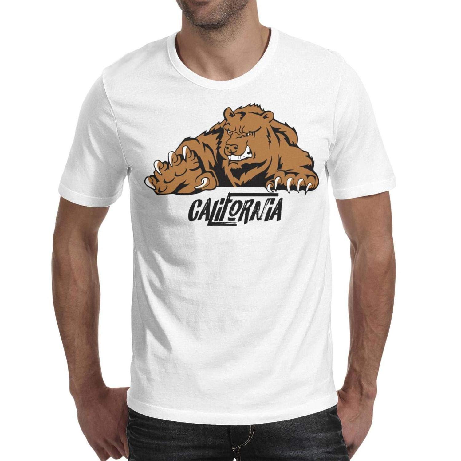 S California Angry Bear Summer T Shirts Cool Short Sleeve Stylish O Neck T-shirt Tees For 