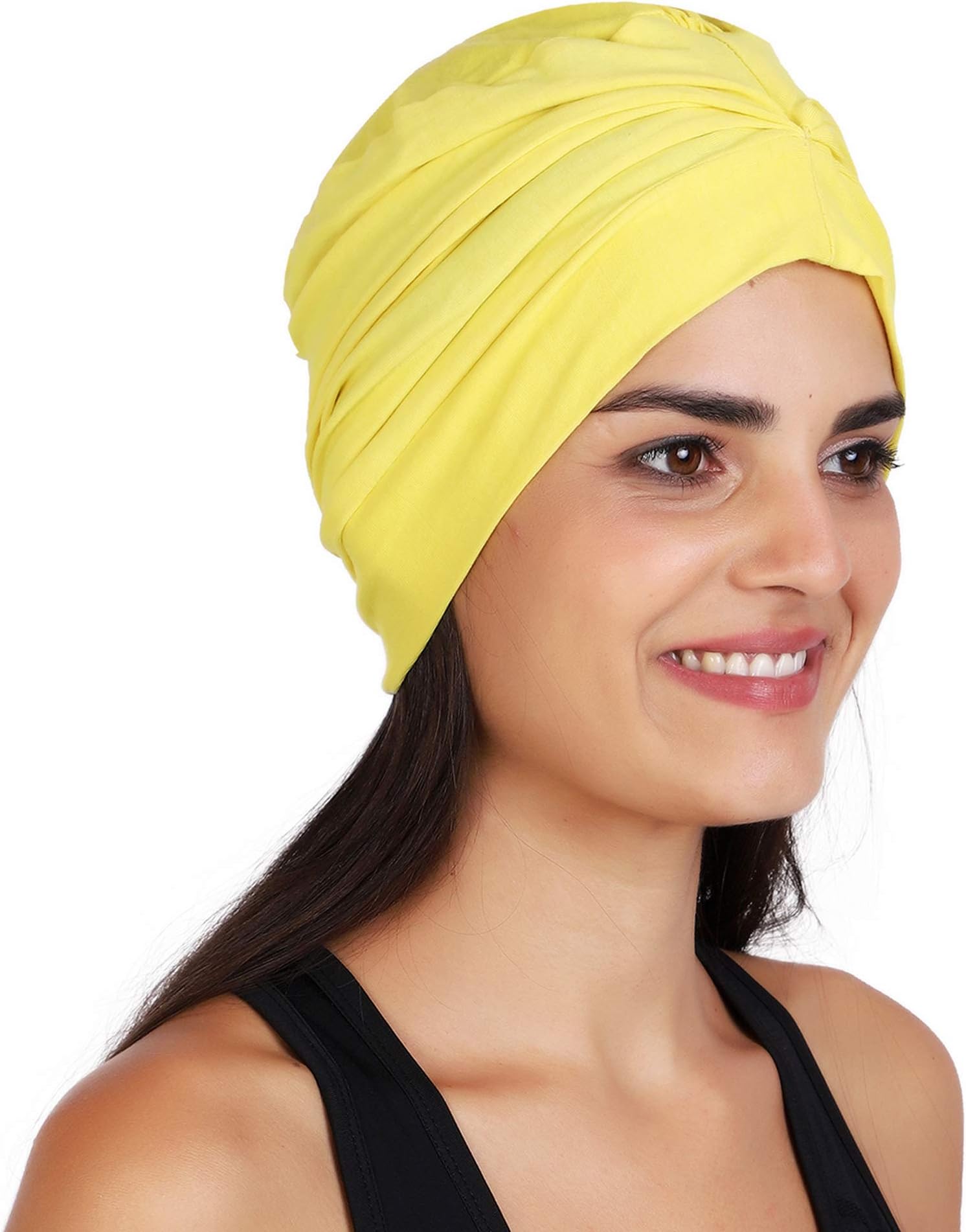 GIRRIJA Yellow Chemo Beanies Cancer CAPS Women Summer Chemo CAPS Sleep Turban for Women Underscarf CAPS Under HIJABS Womens Pregnancy CAPS Ear Cover Cap Cotton CAPS Sleep CAPS Sleeping Headwear