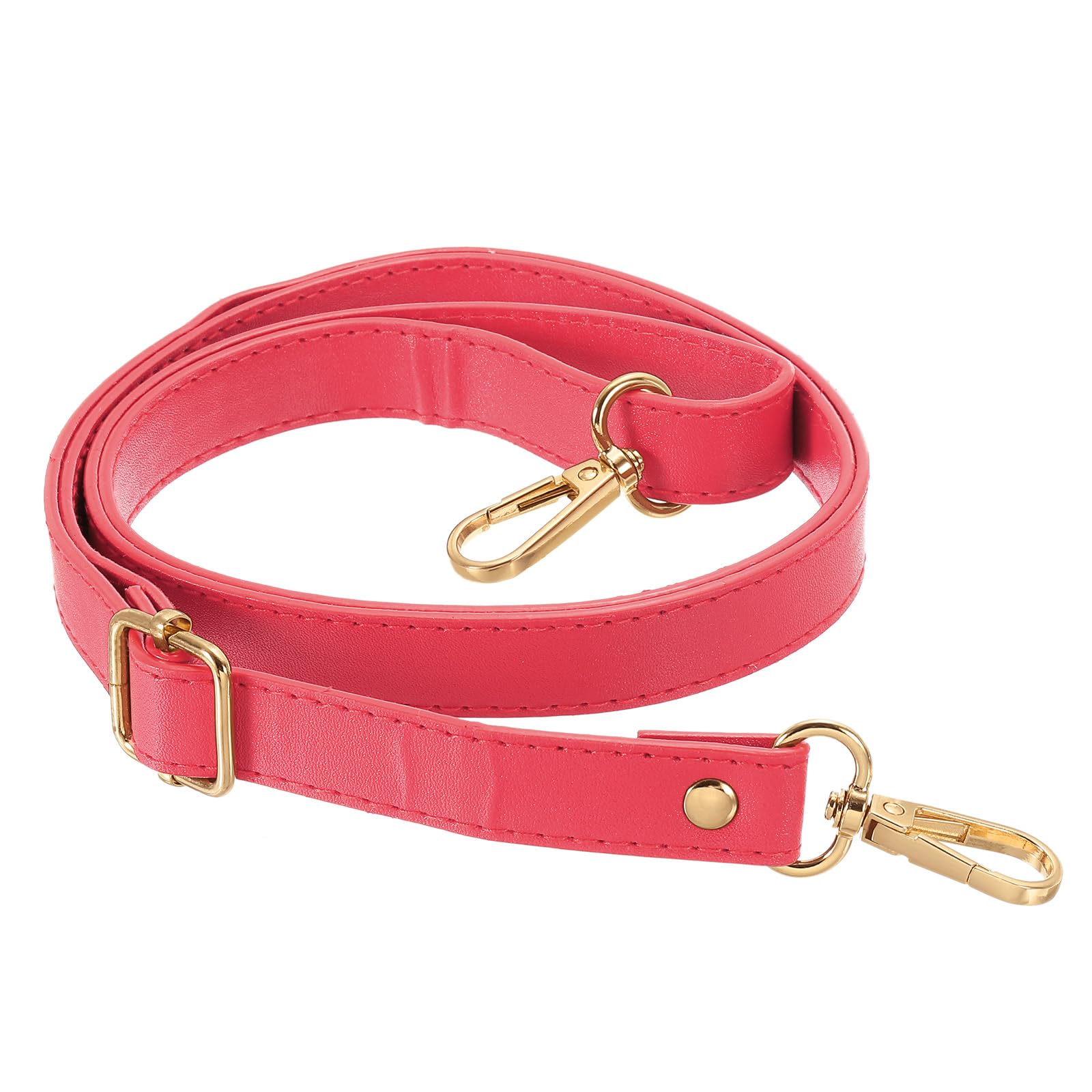 PATIKIL Leather Purse Strap Replacement 51 Inch, Adjustable Shoulder Crossbody Replacement Strap with Gold Hardware, Fuchsia