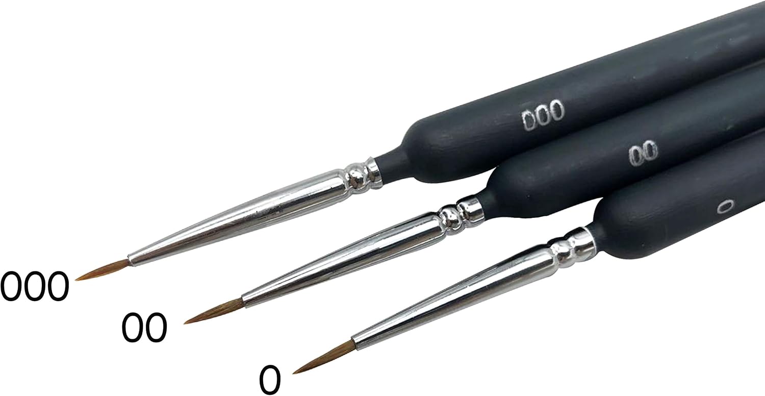 ZKSM 9pcs Detail Paint Brush Set Fine Miniature Artist Painting Brushes with 0, 00 - Image 5