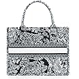 FENGJINRUHUA Fashion Luxury Tote Bag Cotton Linen Handbag Large Capacity Jacquard Retro Exquisite