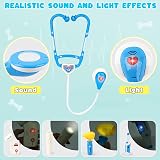 Sanlebi Doctors Set for Kids Vet Kit with Plush Dog Blue 25Pcs view 4