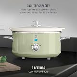 Swan Retro Slow Cooker 3.5L 200W Green SF17021GN with 3 Temps view 4